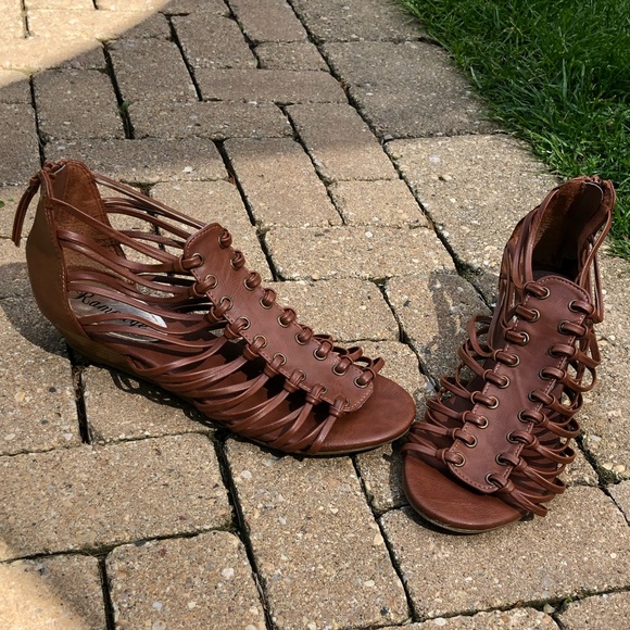 Light Brown Rampage Sandals - Picture 1 of 5